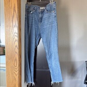 Topshop MOTO Women’s 30 (10) x30 Distressed Hem Light Wash Jeans